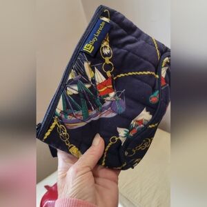 Guy Laroche Navy and Gold Patterned Fabric